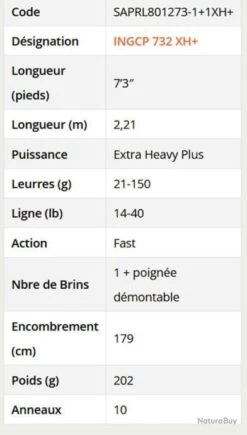 Ionizer G2 2.21 M 21-150 G INGCP 732 XH+ Power Game Serie Canne Casting Sakura -Daiwcia Magasin 00002 Ionizer G2 2.21 M 21 150 G INGCP 732 XH Power Game Serie Canne Casting Sakura
