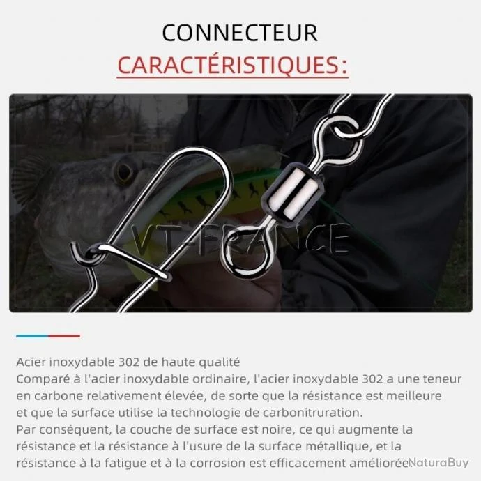 50 Emerillon Agrafe Inox Pour La Peche, Modele: 2/0 5 50 Emerillon Agrafe Inox Pour La Peche, Modele: 2/0 – Image 3