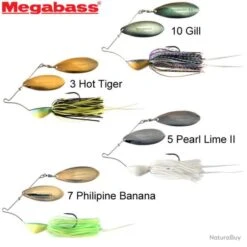 Leurre Spinnerbait Megabass V Flat Power Bomb 1/2 3 Hot Tiger -Daiwcia Magasin 00004 Leurre Spinnerbait Megabass V Flat Power Bomb 1 2 3 Hot Tiger