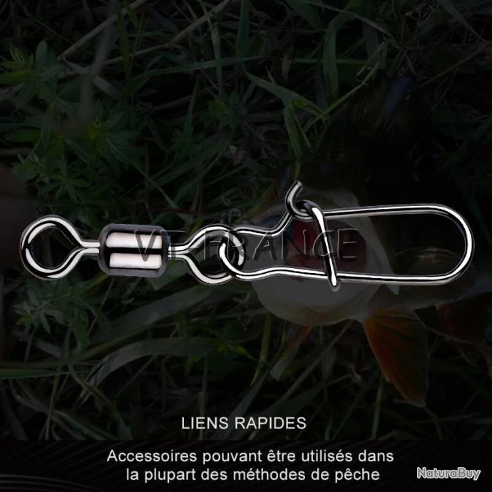 50 Emerillon Agrafe Inox Pour La Peche, Modele: 2/0 7 50 Emerillon Agrafe Inox Pour La Peche, Modele: 2/0 – Image 5