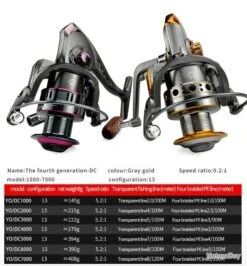 GHOTDA Moulinet De Pêche Spinning Avec Bobine En Métal Série 1000 Gold -Daiwcia Magasin 00006 GHOTDA Moulinet de peche spinning avec bobine en metal serie 1000 Gold