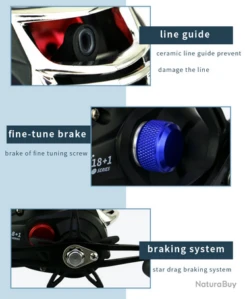 Moulinet De Pêche Baitcasting Traine 7.2:1 M18 Droitier Ou Gaucher Couleur Rouge -Daiwcia Magasin 00032 Moulinet de peche Baitcasting traine 7.2 1 M18 droitier ou gaucher couleur rouge